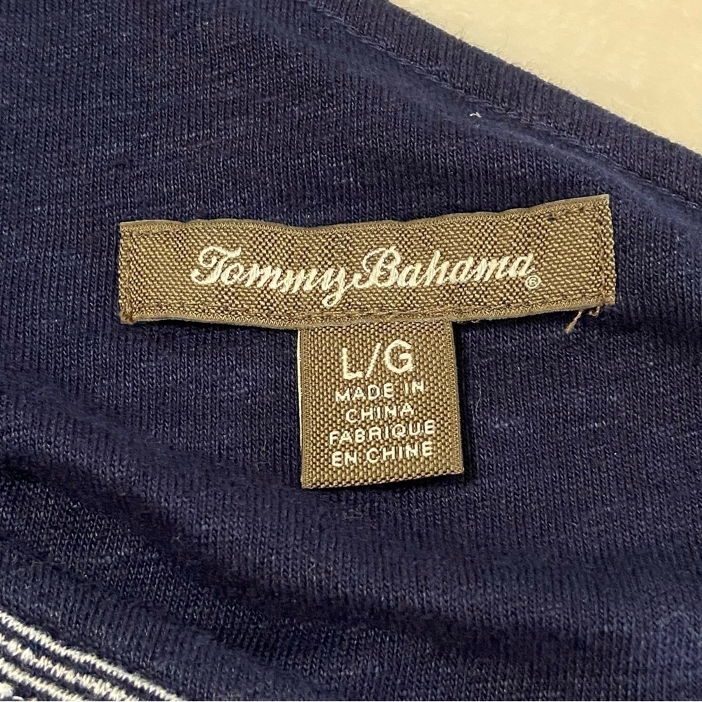 TOMMY BAHAMA / Lovelin One-Shoulder Linen Blend Dress Embroidery Detail Size L - Picture 4 of 12